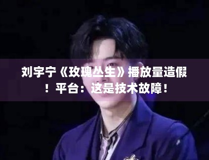 刘宇宁《玫瑰丛生》播放量造假！平台：这是技术故障！